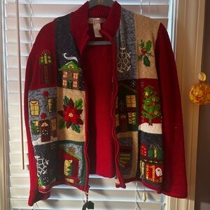Dressbarn Red Knit Ugly Holiday Christmas Sweater